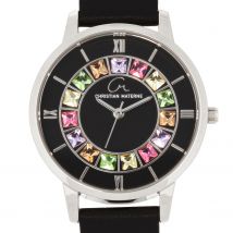 Christian Materne Armband-Uhr ""Rainbow Roulette"" 15 Zirkonia x silber