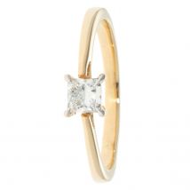 CM Private Diamonds Solitär-Ring, Princess Diamant, SI, 0,50 ct. 21 Gelbgold 585