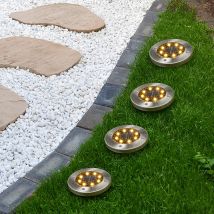 Ab ins Grüne LED Solar Edelstahl-Bodenleuchten, 4er Set