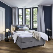Schwedenbett Boxspringbett Nybro 120 x 200 cm, Malmö x grau