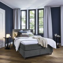 Schwedenbett Boxspringbett Nybro 120 x 200 cm, Malmö x anthrazit