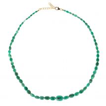 CM Edelsteinzauber Collier Sakota-Smaragd, 48+5 cm, S925 vg x Smaragd