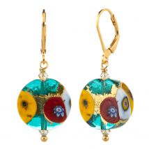 Amatocolori Ohrhänger ""Oro Verde"", Murano Glas SI 925 x Grün-Gold