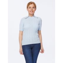 Sarah Kern Sommerstrick Pullover halbarm 38/40 hellblau