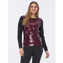 Georg Stiels DONNA Pullover mit Alloverpailletten 42/44 bordeaux