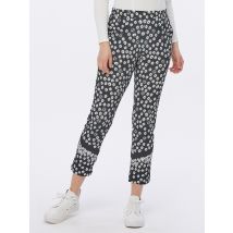 STYLING SECRETS Jerseyhose mit Logo & Blümchenprint 50 schwarz-weiß