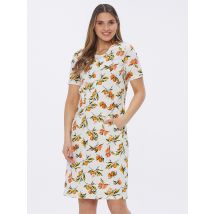 Georg Stiels DONNA Kleid mit Orangen Druck 46 zitronengelb
