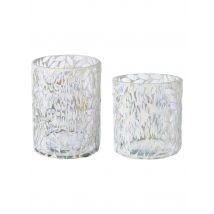 Belles Décorations Glas-Teelicht White Flower, 2er-Set
