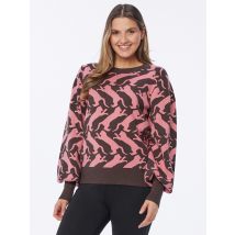 Christian Materne Design Pullover Jumping Cat 46/48 braun-rose