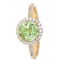 CM Edelsteinzauber Entourage-Ring ""Color Sparkle"" 32 Zirkone 19 Peridot