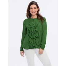 Georg Stiels DONNA Bluse Rüschen 38 dunkelgrün
