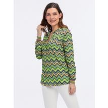 Georg Stiels DONNA Bluse Ethno-Print 46 grün