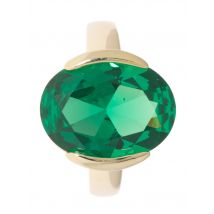 Sarah Kern LUXURY online Solitär-Ring ""Dream in Green"" Zirkonia,SI925 verg. 17 vergoldet