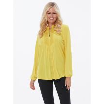 MONACO blue Bluse mit Plastroneinsatz 50 gold