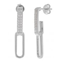 Sarah Kern LUXURY Ohrhänger ""Sparkling Link"", Zirkonia x rhodiniert