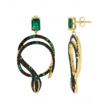 Sarah Kern LUXURY online Ohrstecker ""Curly Snake"", Zirkonia x vergoldet