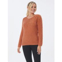 Christian Materne Pullover mit Pailettenverziehrung 42/44 terra