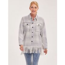 Sarah Kern Hemdjacke Karo Fortune 48 grau