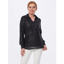 Georg Stiels DONNA Paillettenbluse 40 schwarz