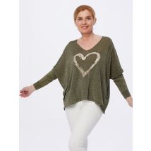 Accessoire Boutique Pullover LOVE Heart one size smaragd