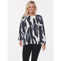 Christian Materne Pullover Flauschgarn Druck 38/40 grau