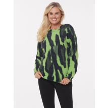 Christian Materne Pullover Flauschgarn Druck 38/40 grün