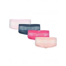 PURE SHAPE DAY&NIGHT Panty 4er-Pack mit Spitze 38/40 fuchsia-indigo-puderrosé-sorbetrosa