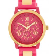 Gabriele Iazzetta Armband-Uhr, Chrono-Optik, Silikonband x pink-gold