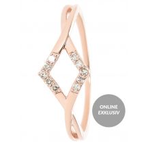 Diamonds forever Rauten-Ring, 10 Diamanten, 0,08 ct. S925 roséverg. 18 Diamant