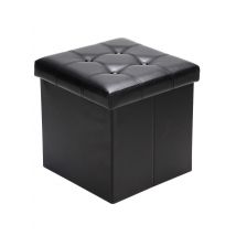 clever daheim Sitzbox, faltbar mit Stauraum 38x38x38 cm x schwarz