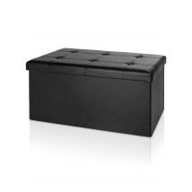 clever daheim Sitzbox doppelt, faltbar mit Stauraum 80x40x40cm x schwarz