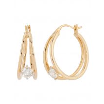 DIAMONDS Creolen, LG-Brillanten, 0,50 ct., G-H, SI, Zert. x Gelbgold 585