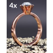 Belles Décorations 4er Set Serviettenring Diamant mit Box x rose gold