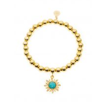 atinka Charm-Armband, ""African Sunkiss"" Türkis & Zirkonia x vergoldet
