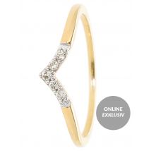 Diamonds forever Design-Ring, 5 Brillanten, 0,08 ct., Silber 925 19 Diamant