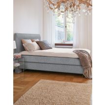 Schwedenbett Boxspringbett Nybro 140 x 200 cm, Malmö x silbergrau