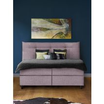 Schwedenbett Boxspringbett Nybro 180 x 200 cm, Halmstad x altrosa