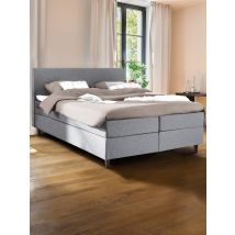 Schwedenbett Boxspringbett Nybro 180 x 200 cm, Malmö x silbergrau