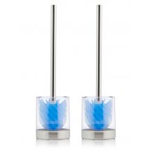 HiGloss LOOMAID WC-Bürste Silikonkopf mit Ständer 2er-Set x blau