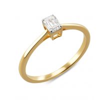 CM Private Diamonds Solitär-Ring, Diamant Emerald Schliff, SI,0,50 ct. 18 Gelbgold 585