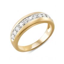 DIAMONDS Design-Ring, 11 LG Brill. 0,50 ct. G585 matt 21 Gelbgold 585