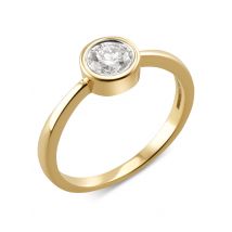 DIAMONDS Solitär-Ring Brillant 0,50 ct. VS/F, G585, LG 17 Gelbgold 585