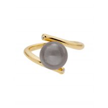 Magic Pearl Solitär-Ring ""Golden Love"" 17 taupe
