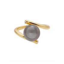 Magic Pearl Solitär-Ring ""Golden Love"" 19 taupe