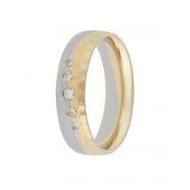 Atelier Kroll Band-Ring, Brillanten, bicolor 18 Diamant