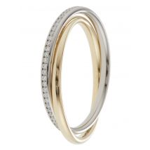 Atelier Kroll Croisè-Ring, Brillanten, GG 585 & Platin 600 19 Diamant