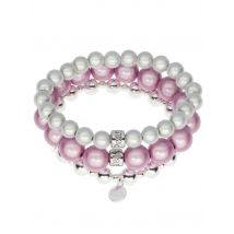 Magic Pearl Armband ""Magic Moments"", 3er Set x flieder-coconut-silber