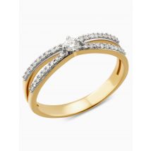 DIAMONDS Croisé-Ring, 37 Brillanten, SI weiß, Gold 375 pol. 21 Gold 375