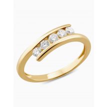 DIAMONDS Croisé-Ring, 5 Brillanten, feines weiß, Gold 375 21 Gold 375