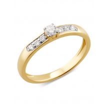 DIAMONDS Croisé-Ring, 7 Brillanten, ges. 0,25 ct., Gold 585 21 Gold 585